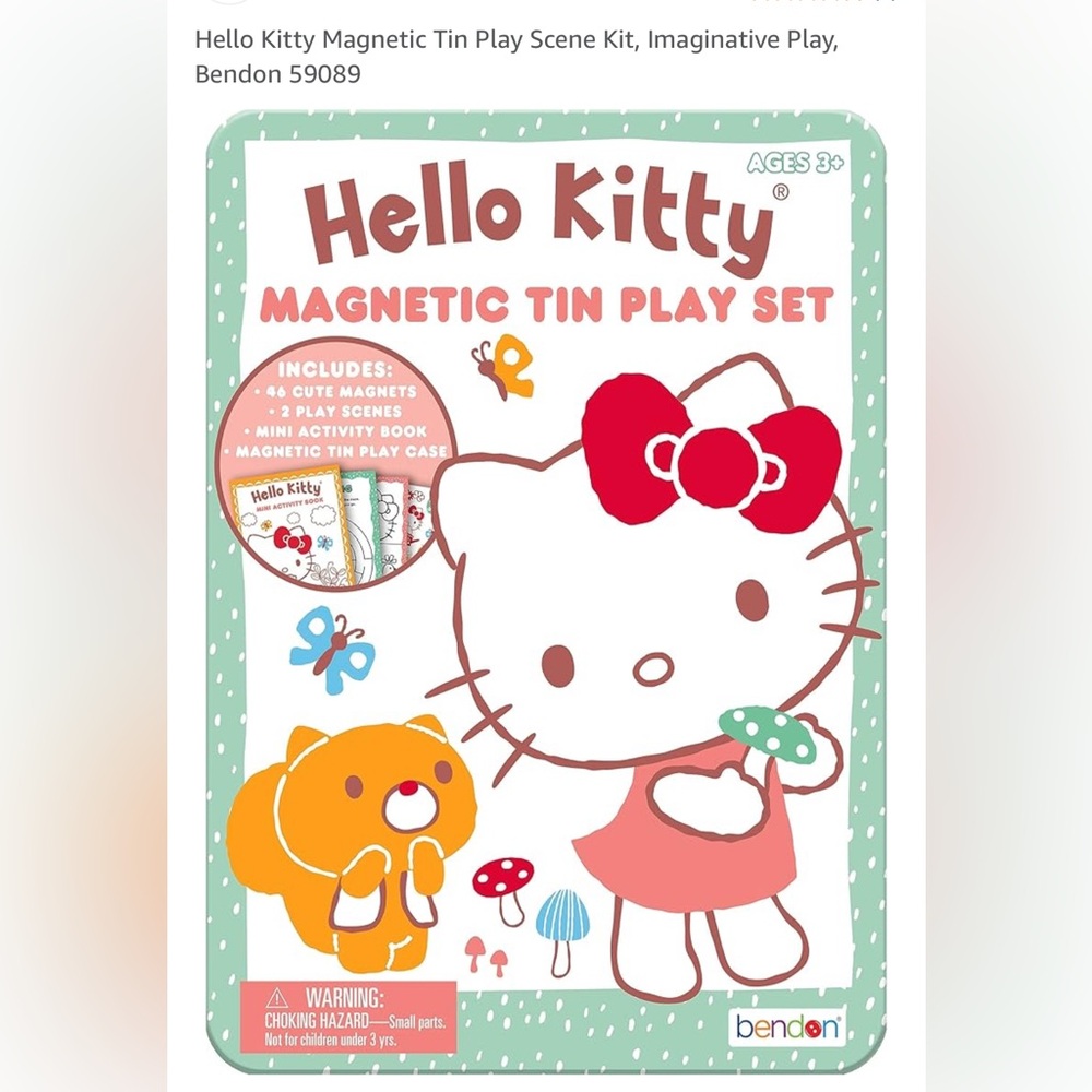 NWOT Hello Kitty Red Magnetic Tin Play Set (3)
